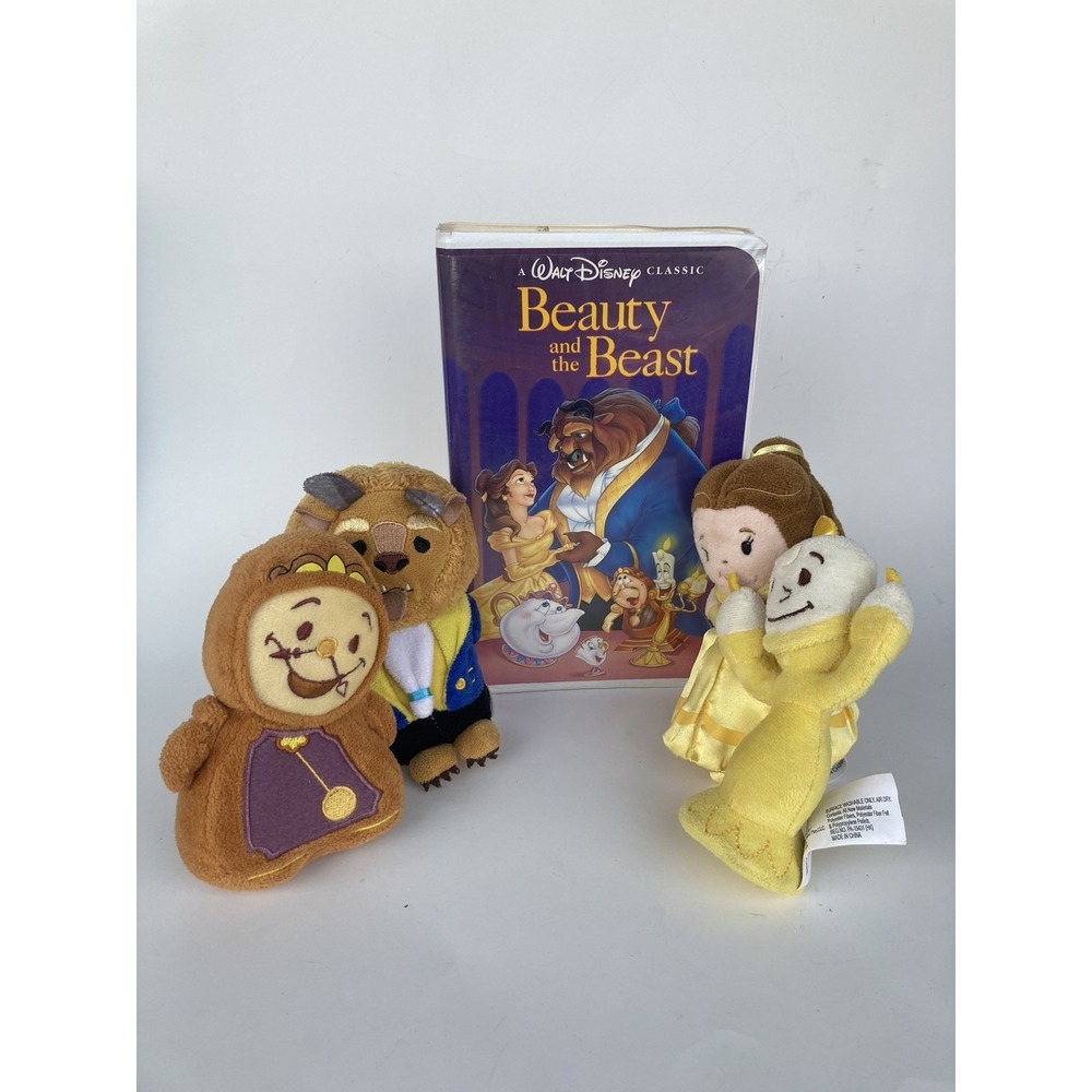 Vintage Disney Beauty and the Beast VHS Movie Collectors Item With Plush Dolls